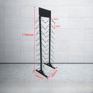 Double Sided Tile Display Stand 1720mm Wooden Floor Display Rack For Showrooms