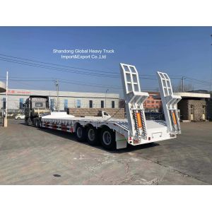 80-120 Tons Payload Capacity Lowbed Semi Trailer with 4×13T or 16T FUWA / BPW