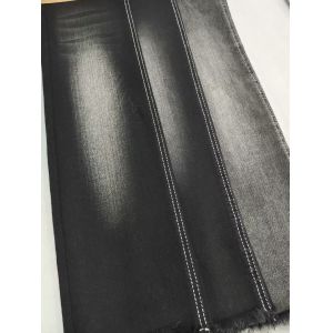 China BLACK/BLACK 180cm Full Width Siro Yarn Cross Slub Stretch 9.2oz Denim Fabric For Denim Coat Or Jeans on sale