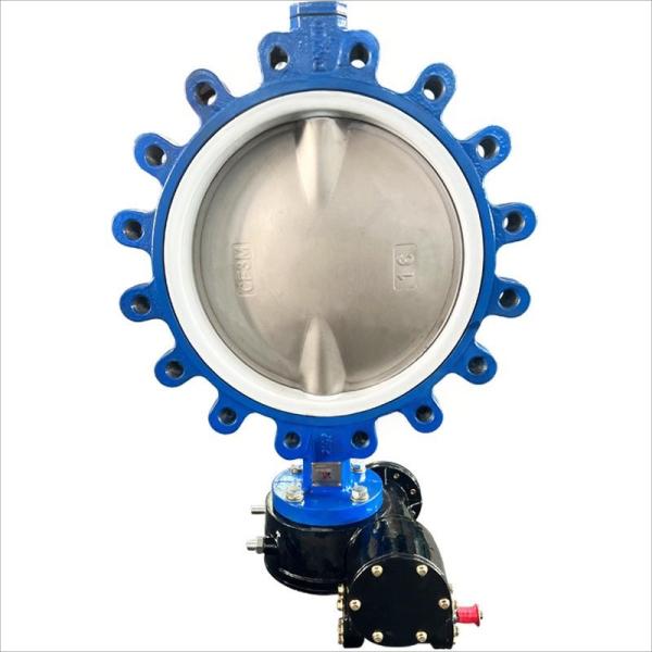 Turbine lug butterfly valve lockable ductile iron wafer type manual butterfly