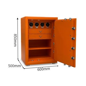 China Leather-Covered Fireproof Jewelry Safe Limited Edition with Watch Winder on sale