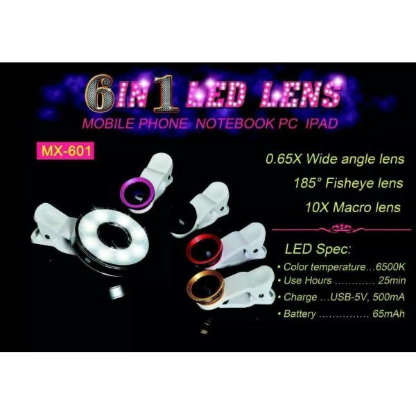 Quality 6 in 1 LED Night Using Selfie Sync Effect Micro Fisheye Wide Lens for Camera, Phone FS-01 wholesale
