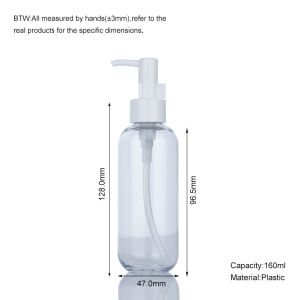 160ml Clear Oil Cosmetic Bottle User Friendly Make Up Remover Bottle