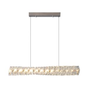 Modern Linear Crystal Chandelier Bar Rectangular Chandelier Customization Dining