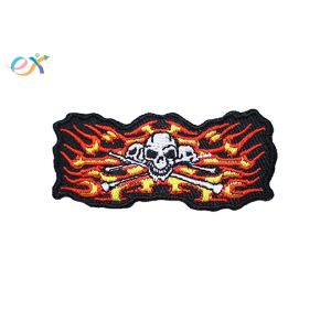 Punisher Skull Irregular Custom Motorcycle Patches With Merrow Edge