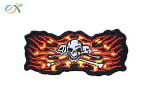 Cheap Punisher Skull Irregular Custom Motorcycle Patches With Merrow Edge for sale