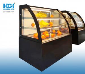 Cheap 47in Modern Glass Curved Glass Refrigerated Bakery Display Case Sliding Door CE for sale