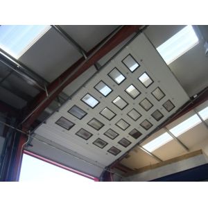 White Insulated Sectional Overhead Doors With Double-Skinned Construction Remote