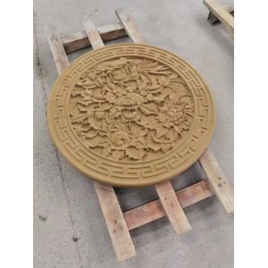Exquisite Custom Beige Sandstone Carvings Hand Carved Stone Wall Relief