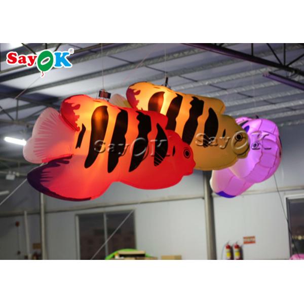 Big Oxford LED Inflatable Flying Fish For Amusement Parks