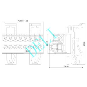 Feed Through Header Printed Circuit Board Connector Direct Plug In DL2EDG-UVK-XX