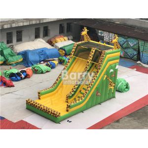 China 0.55mm PVC Kids Aduct Size Commercial Outdoor Giraffe Inflatable Dry Slide For Kids on sale