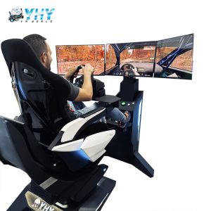 Cheap 1100W 4D Vr Ride Game 9 Pcs 3 Screens Driving Vr Racing Simulator Chair For Kids for sale
