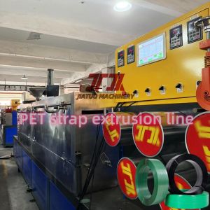 Cheap 9-32mm PET Packing Strap Extrusion Production Machine With 5000L Drying Barrel And PLC for sale