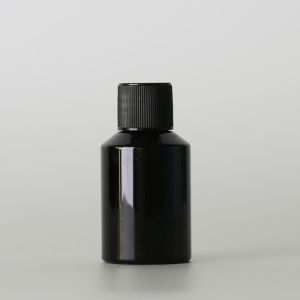 China 30ml Plastic Lotion Bottles Petg Screw Cap Black Color For Essential Oil on sale