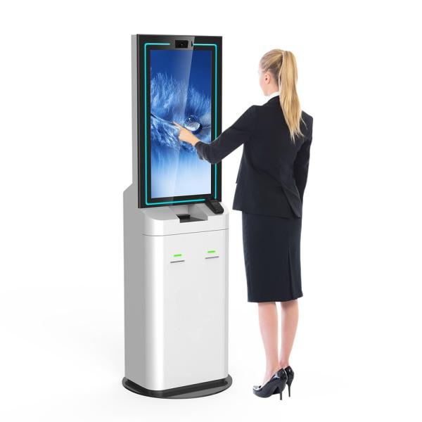 32 Inch Passport Scanner Card Dispenser ID Recognition VPOS Payment Kiosk For