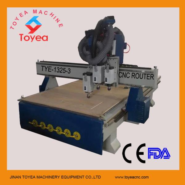 Quality Ncstudio control Three operations cnc wood router machine three spindles  TYE-1325-3S wholesale
