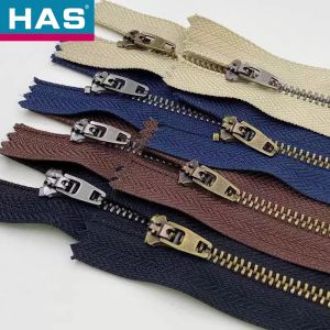 China Silver Teeth Closed End Metal Zip Black / Dark Blue Zipper For Jeans on sale