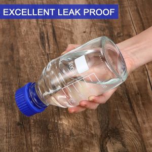 Lab Water Reagent Scientific 500ml Glass Round Media Storage Bottles With GL45