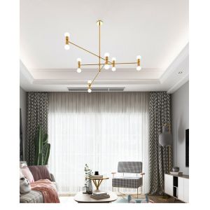 Postmodern chandelier Black Gold Adjustable whirling Indoor lounge room Atomium