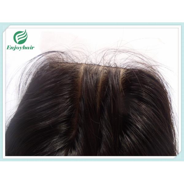 Quality Silk top closure4''x4'' brazilian virgin hair natural color straight 10''-24''L three way wholesale