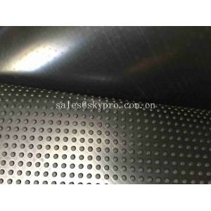 Anti - Slip Floor Rubber Mat Roll Black Grooved Little Dot Pattern