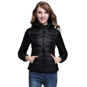 Multi Color Womens Down Puffer Coat , Lightweight Puffer Jacket Zipper Front