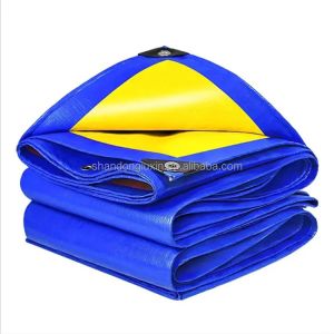 LDPE Coating Poly Woven Tarpaulin Blue Green for High Strength and Sunproof
