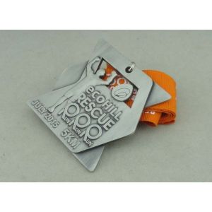 China Antique Silver Medals 3d Medal Flat Double Design For Running Sports on sale