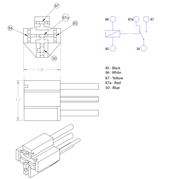 12V 30/40 Amp 5 Pin SPDT Automotive Power Relay