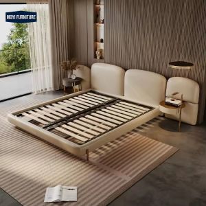 Modern Bedroom Velvet Platform Bed Set Full Size Frame Upholstered Beds King
