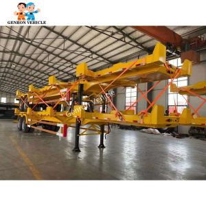 China 2 Axles 20ft Or 40ft Container Semi Trailer Strengthened Beam WABCO Valve on sale