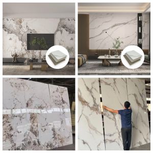 Customized Color Bamboo Charcoal Board Veneer Marble Carbon Crystal Plate Wall