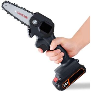 6in 21V Mini Small Battery Handheld Chainsaw Machine Mills Wood Cutting Lithium
