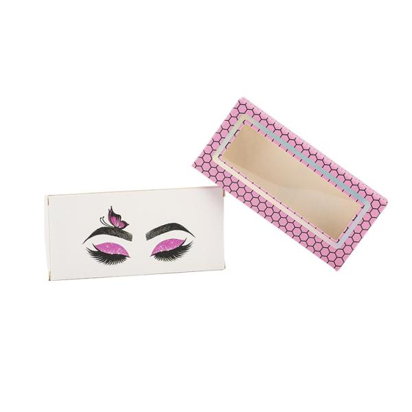 Quality Custom Logo Printing Beauty False Eyelash Paper Packaging Boxes With Clear Window wholesale