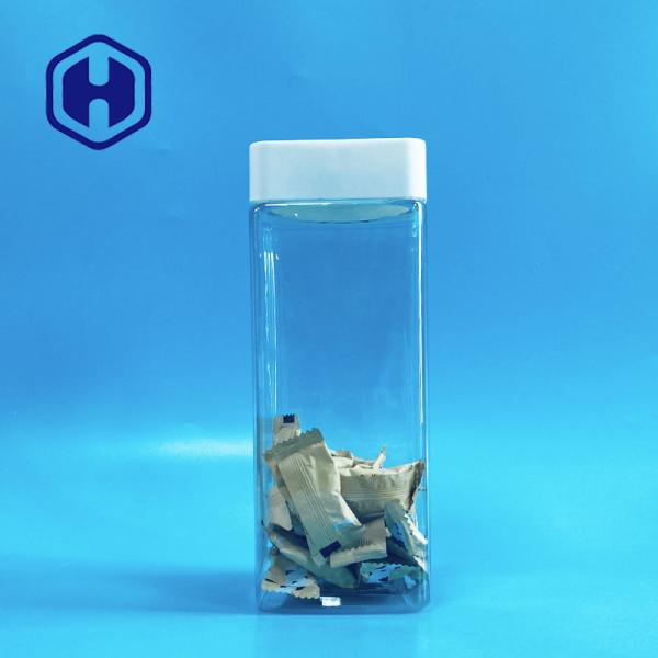 Quality 1140ml Square Plastic Jars Screw Top Sweets Bars Food Grade With Liner Leak Proof wholesale
