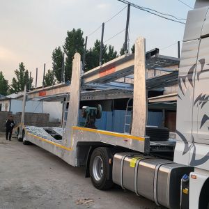 Fully Enclosed Russia Hydraulic Lifting 2/3 Axle Car Transport Trailer with