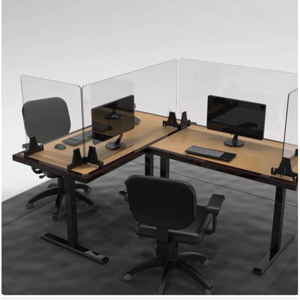Desk Clamp On Sneeze Guard Protective Acrylic Shield Portable Panel for Walls
