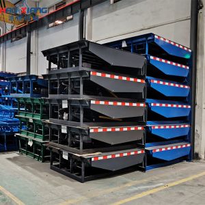 Blue Hydraulic Unloading Ramp for Efficient 220V Forklift Operations