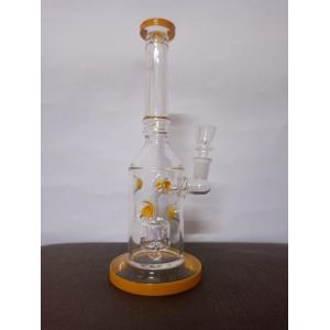 China 18 Inches Smoking Glass Water Pipes Recycler With Colorful Downstem And Bowl on sale