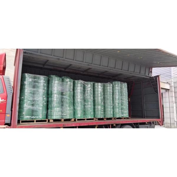 16 - 19mm Green Embossing PET Strap Polyester Polyethylene Steel Belt Good Straightness