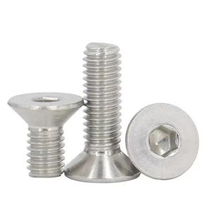 Steel M6 Coarse Thread Countersunk Carriage Bolts Hex Socket Drive 25mm Shank