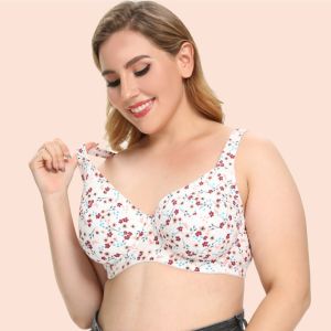 80CDEF-115CDEF Lingerie Bras For Fat Women Printed Soft Cotton Big Size Bra