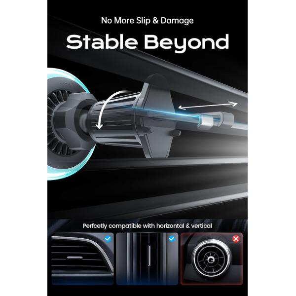 Customizable Lighting Modes Car Wireless Charger With Strong Magnetic Suction And Dreamy Starry Sky Light