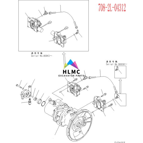 6D95 Excavator Hydraulic Parts 708-2L-04312 7082L04312 Pilot Relief Valve