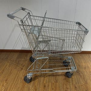 China 150L Store storage Chromed Asian Markte Supermarket Shopping Trolley
 on sale