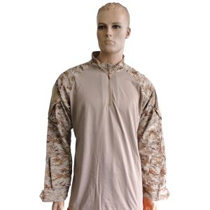 China Tactical Camo Combat Shirt Half Zip Breathable Polyester Cotton on sale
