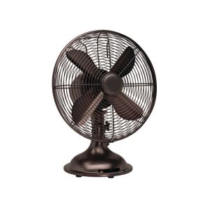 Personal Elegant Metal Quiet Retro Desk Fan 12 Inch for Office & Home