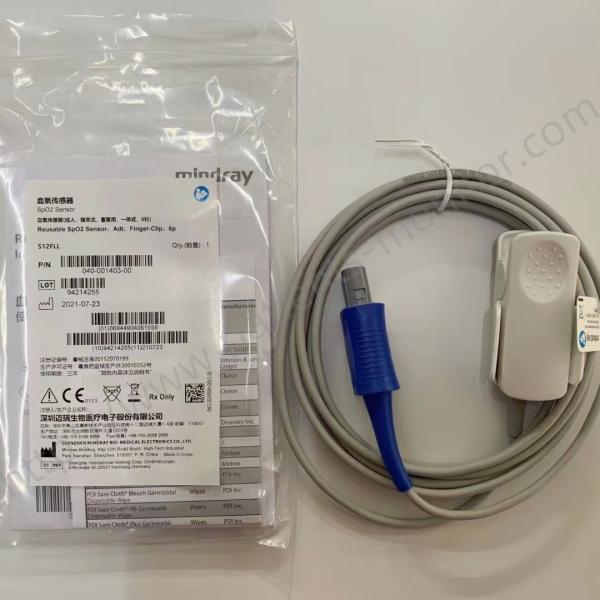 Mindray 512FLL Spo2 Sensor 6Pin Adult Finger Clip Reusable 040-001403-00 for Medical Equipment Accessories