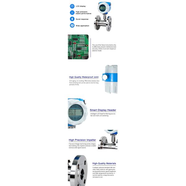 GMF508-C DN25~DN300mm gas turbine flow meter Flange Connection Wide flow range High-quality alloy turbine flow meter